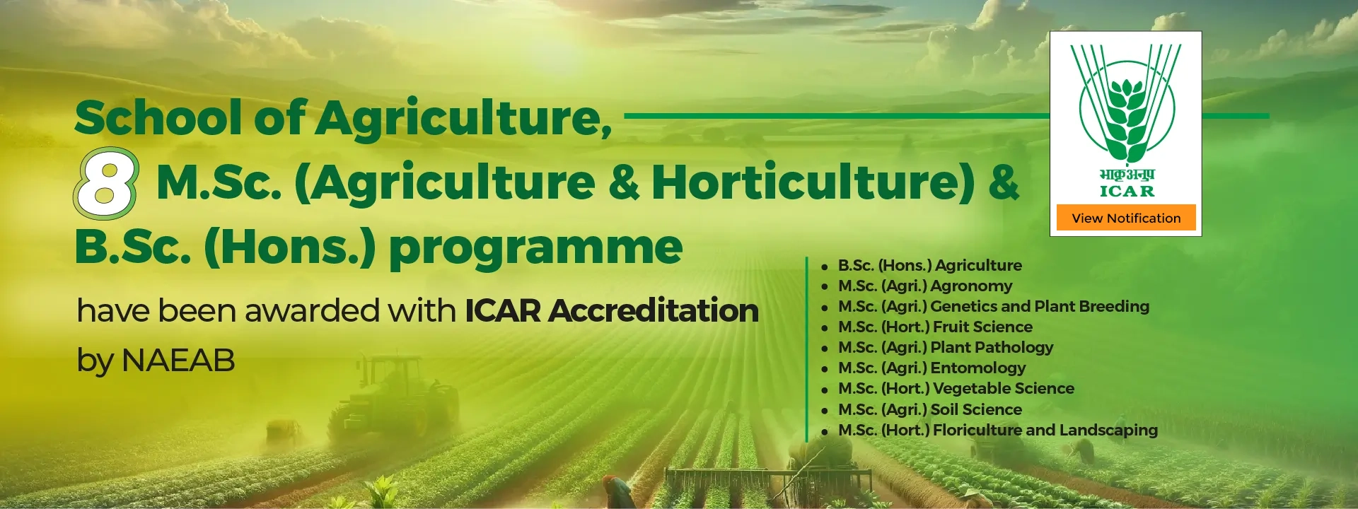 LPU Agriculture ICAR Accredited Programmes 2024